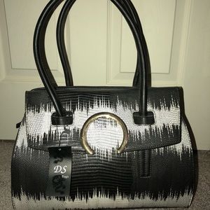 Snake Pattern black and white bag